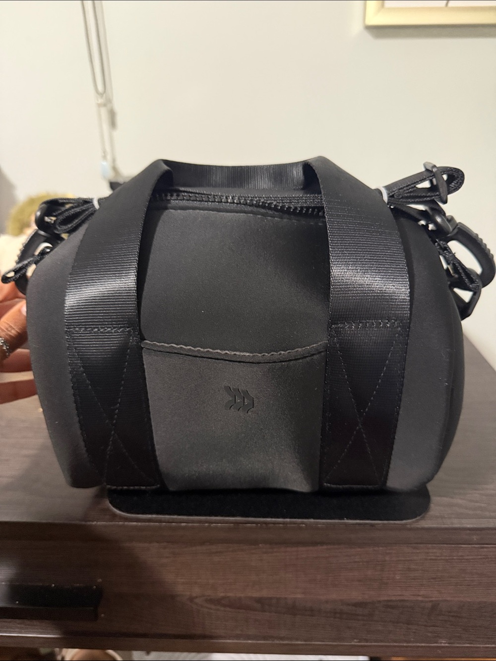 Black mini Carry Duffel gym Bag - Minimal Design